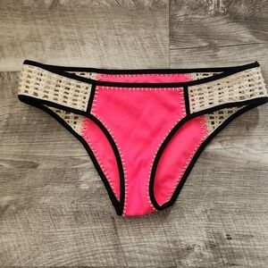 Victoria's Secret Pink and Cream Swim Bottoms